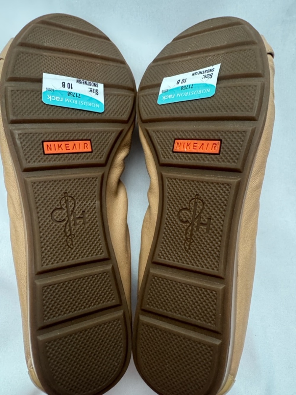 NWT Cole Haan x Nike Air “Monica” Tan Leather Bow Cap-Toe Ballet Flats 10B - Picture 5 of 6